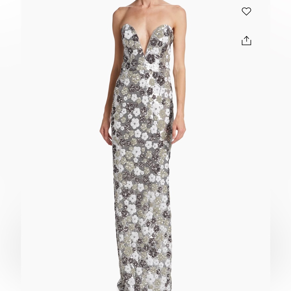 Marchesa Notte silver gown